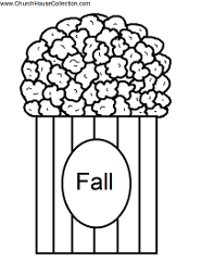 Popcorn Template Printable With the word FALL on it.