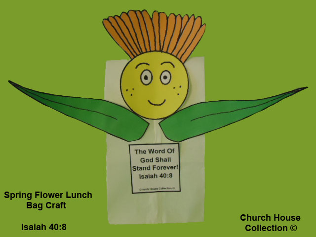 Flower Crafts- Flower Paper lunch bag craft