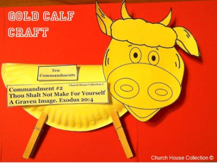 Ten Commandments Paper Plate Gold Calf Craft