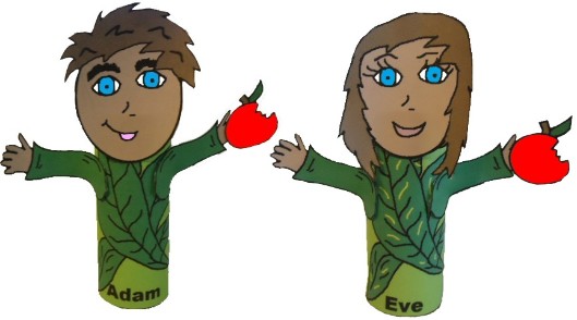 Adam and Eve Toilet Paper Roll Craft