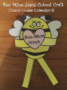 Valentine's Day Crafts For Sunday School. Bee Mine Jesus Cutout Craft For Kids.