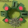 Christmas Wreath I love Jesus made from construction paper. Glitter snowflake Sunday school kids
