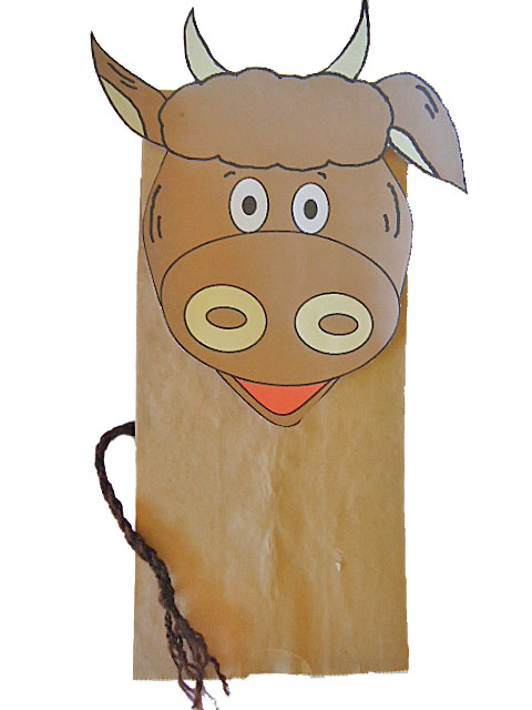 Cow Paper Bag Puppet