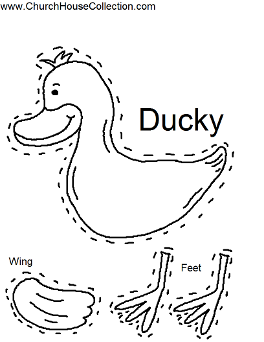 Duck Template Cutout Printable Pattern for kids. Preschool Kindergarten Cutouts.