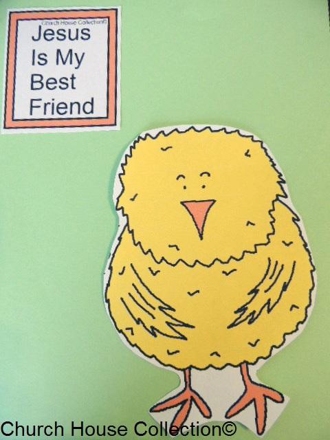 Jesus Is My Best Friend Chick Cutout Craft For Kids in Sunday School or Children's Church. 