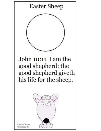 Easter Sheep Doorknob Hanger Craft John 10:11 I am the good shepherd the good shepherd giveth his life for the sheep. Sunday school crafts