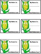 God Made Corn Name Tags