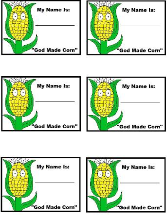 God Made Corn Name Tags