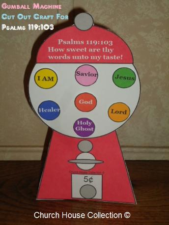 Gumball Machine Cut Out Craft  For Psalms 119:103