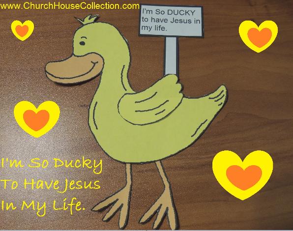 I'm So DUCKY To Have Jesus In My Life Template Cutout Craft for kids in Sunday School.