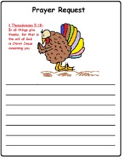 Printable Turkey Prayer Request Sheet