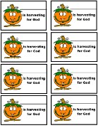 Pumpkin Name Tags, Harvesting For God Name Tags