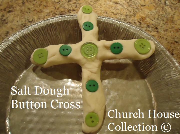 Easter Salt Dough Cross With Buttons