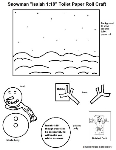 Snowman Toilet Paper Roll Craft Isaiah 1:18