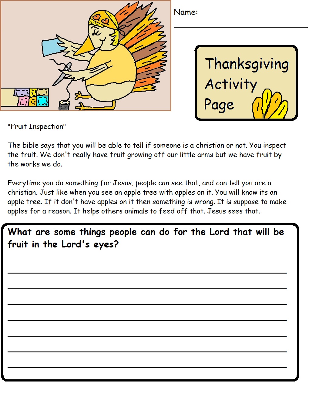 Free Sunday School Crafts For Thanksgiving