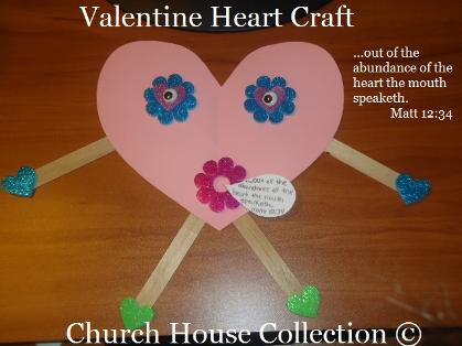 Valentine's Day Heart Craft For  Sunday School or Children's Church Matthew 12:34