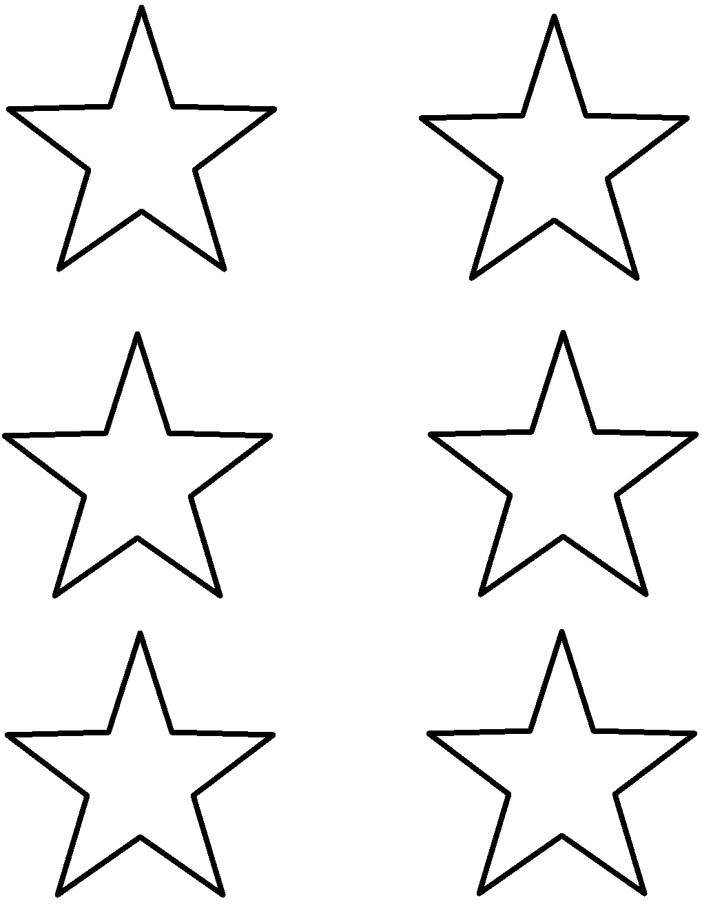 Templates Stars Different Sizes