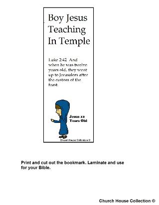 Boy Jesus 12 years old teaching in temple bookmark