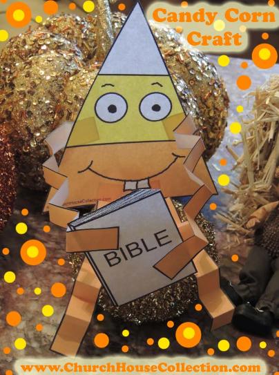 Candy Corn Loves To Read His Bible Cutout Craft