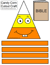 Candy Corn With Bible Cutout Craft For Kids
