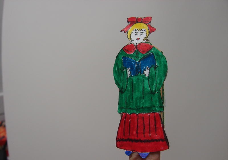 Christmas caroler finger puppet craft