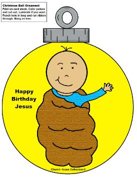 Baby Jesus Ornament Cutout Christmas Craft Sunday school children's church kids