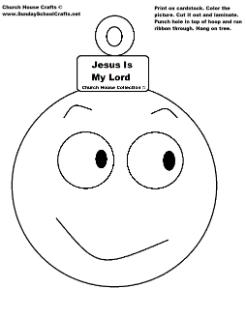 Jesus Is My Lord Christmas Ball ornament cutout craft for Sunday school children's church kids