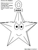 Christmas Jesus Star Ornament Cutout For Sunday school children's church kids