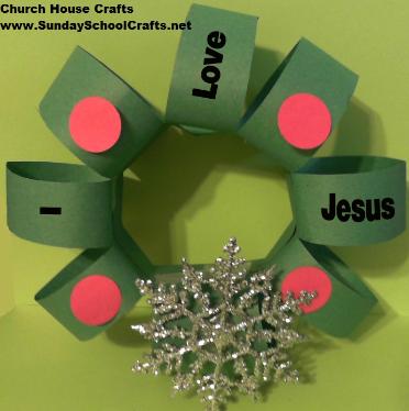 I love Jesus Christmas Wreath Craft For Sunday School