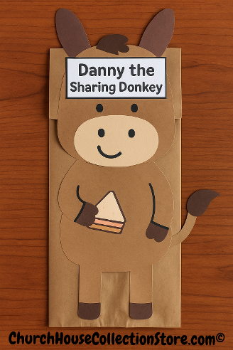 Donkey Bible Craft Paper Lunch Bag