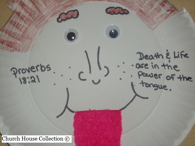 Death and life are in the power of the tongue and they that love shall eat the fruit thereof proverbs 18:21 paper plate craft