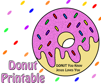 Donut Cutout Printable Template- Sunday School Crafts - Childrens Church Crafts For Kids