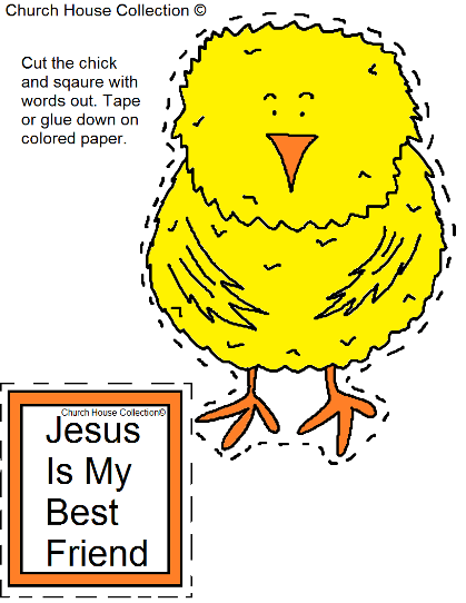 Jesus is my best friend chick cutout craft for kids in Sunday school or Children's Church.