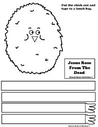 Jesus Rose From The Dead Chick Cutout Sheet For Sunday School Craft Lunch Bag Craft