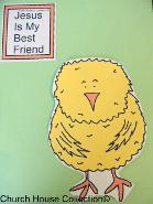Jesus is my best friend chick cutout craft for kids in Sunday school or Cihldren's Church.