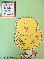 Jesus is my best friend chick cutout craft for kids in Sunday school or Cihldren's Church.