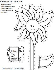 Flower Holding A Bible Cutout Craft For Kids In Sunday School by Church House Collection©