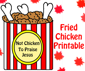 Fried Chicken Printable Template Cutout Craft For kids Sunday School Crafts. Not Chicken To Praise Jesus.