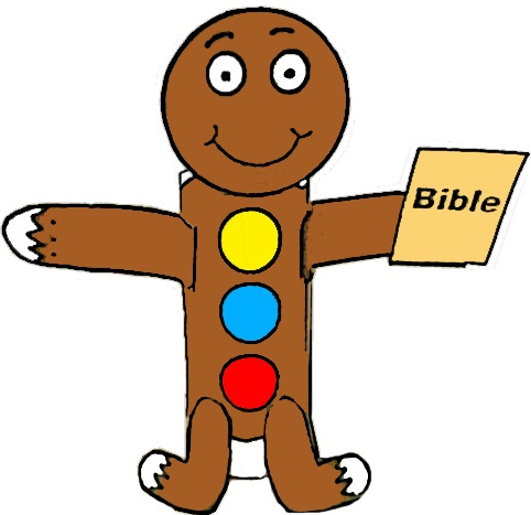Gingerbread holding bible toilet paper roll craft sunday school children's church christmas crafts