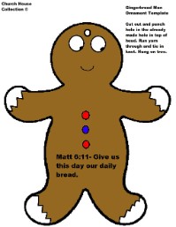 Gingerbread Man Ornament Template Cutouts