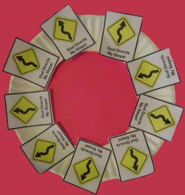 God's road signs paper plate wreath