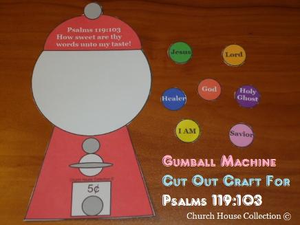 Gumball Machine Cut Out Craft  For Psalms 119:103