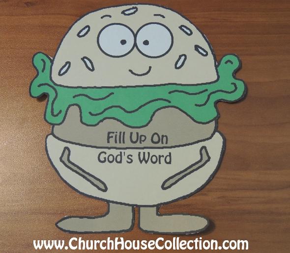 Hamburger Fill Up On God's Word Bulletin Board Idea Lettuce Pray And Not Romaine Silent Printable Templates