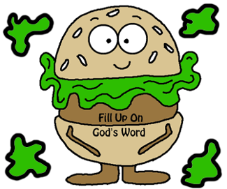 Hamburger Printable Cutout Template For Kids. Fill Up on God's Word. Sunday School Crafts.