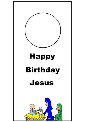 Happy Bitthday Jesus Doorknob Hanger Craft