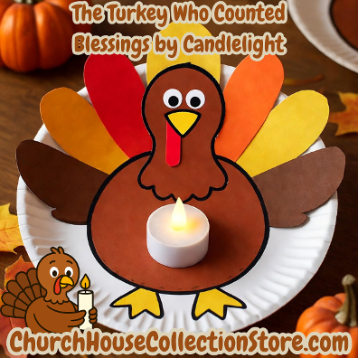 The Turkey Who Counted Blessings By Candlelight Preschool Bible Sunday School Paper Plate Crafts by Church House Collection Store Thanksgiving Free Crafts