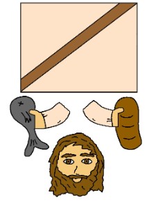 Jesus Fish and Loaves  Toilet Paper Roll Craft 