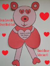Valentine's Day Crafts For Kids in Sunday School, Children's Church or at home for fun! Jesus Loves You Beary Much Bear Cutout Printable Craft.