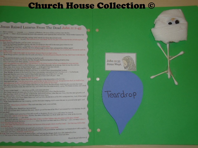 Jesus Raised Lazarus From The Dead Lapbook Craft For Kids In Sunday School or Children's Church