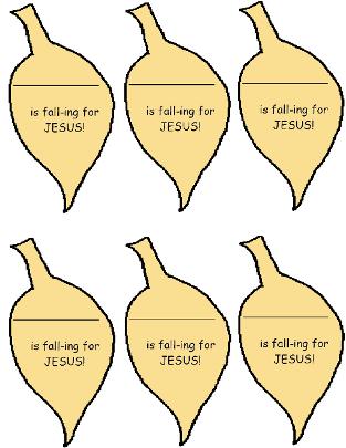 Falling For Jesus Name Tags, Fall Leaves Name Tags